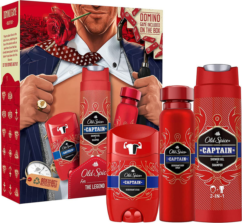 Old Spice Gentleman Gifts For Men: Mens Deodorant Stick, Deodorant Spray & Shower Gel Gift Set Under Ten Pounds, Stocking Fillers, Christmas Giftset for Him, Dad Xmas Gift Box