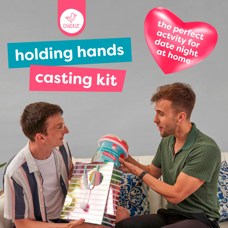 Chuckle - Holding Hand Casting Kit Couples, Hand Mold Kit with Sculpture Base & Paints, Couples Gifts for Him and Gifts for Her, Wedding, Anniversary, Gift for Wife Husband Girlfriend Boyfriend