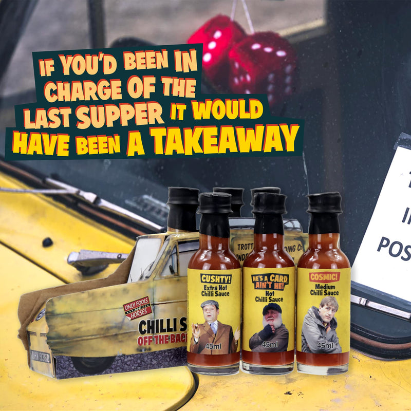 Kimm & Miller Only Fools and Horses Hot Sauce Gift Set - Novelty Chilli Sauce Gifts for Men with 3 x 45ml Bottles - Great Mens Gift Set & Dad Birthday Gifts