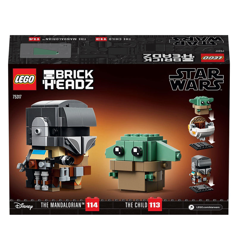 LEGO BrickHeadz Star Wars The Mandalorian & The Child 75317 Building Kit, Fun Building Toy for Kids and Any Star Wars Fan Featuring Buildable The Mandalorian and The Child Figures (295 Pieces)