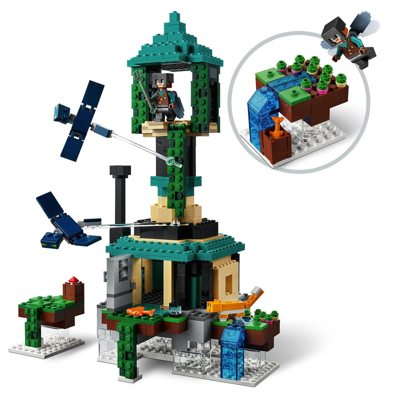 LEGO 21173 Minecraft The Sky Tower Building Toy, Set with Pilot, Cat & 2 Flying Phantoms Figures, Gifts for 8 Plus Year Old Boys & Girls