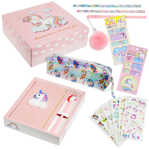 Brightzen Unicorn Stationery Set – Unicorn Notebook, Pens, Pencils, Pencil Case, Pocket Notepad and Stickers, Great Birthday Gifts for Girls Age 4 5 6 7 8 9 10 11 years old - Gift Guide