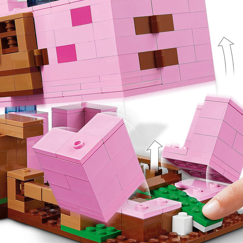 LEGO 21170 Minecraft The Pig House, with Alex, Creeper and 2 Pig Figures, Animal Building Toy, Birthday Gift Idea for Kids, Boys & Girls Aged 8 Plus Years Old