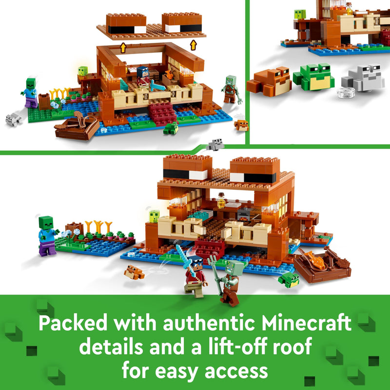 LEGO Minecraft The Frog House Building Toy, Gift for Girls and Boys & Kids aged 8 Plus Years Old, Gaming Construction Set with Characters and Animal Mob Figures 21256