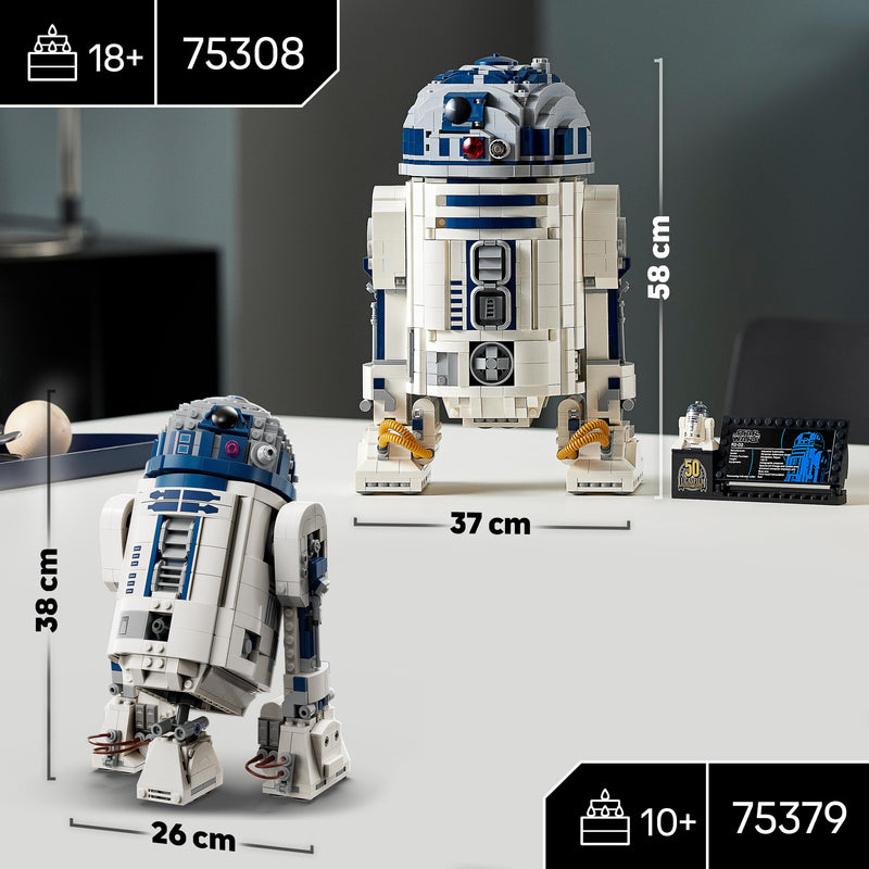 LEGO Star Wars R2-D2 Droid Building Set for Adults, Collectible Display Model with Luke Skywalker’s Lightsaber, Father's Day Treat, Gift for Men, Women, Dad or Mum 75308