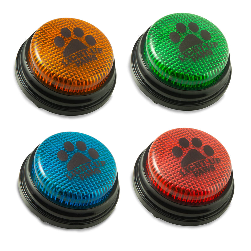 LightUp Paws - LED Recordable Training Buttons for Dogs, Puppy & Pets. Free Stickers. Train Your Dog Easily To Press Buzzers And Voice What They Want To Do. The Perfect Present For Your Pet - Gift Guide