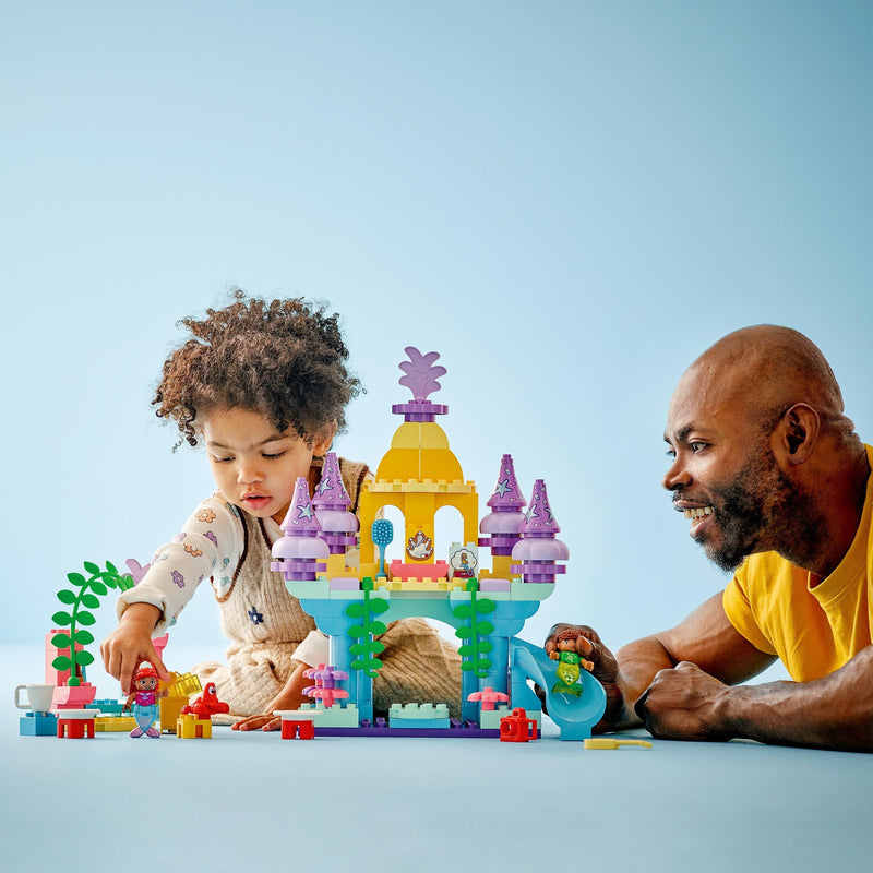 LEGO DUPLO | Disney Ariel’s Magical Underwater Palace, The Little Mermaid Building Toy for 2 Plus Year Old Toddlers, Girls & Boys, Castle Set with Figures, Educational Learning Toys, Gift Idea 10435