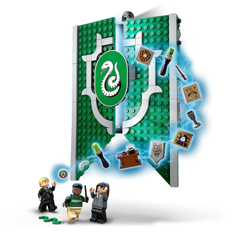 LEGO 76410 Harry Potter Slytherin House Banner Set, Hogwarts Castle Common Room Toy or Wall Display, Collectible Travel Toy with Draco Malfoy Minifigure