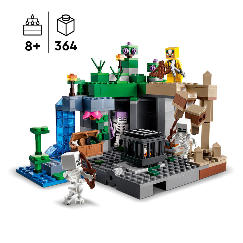 LEGO Minecraft The Skeleton Dungeon Set, Building Toy for 8 Plus Year Old Boys & Girls, with Caves, Mobs, and Figures with Crossbow Accessories, Kids' Birthday Gift Idea 21189