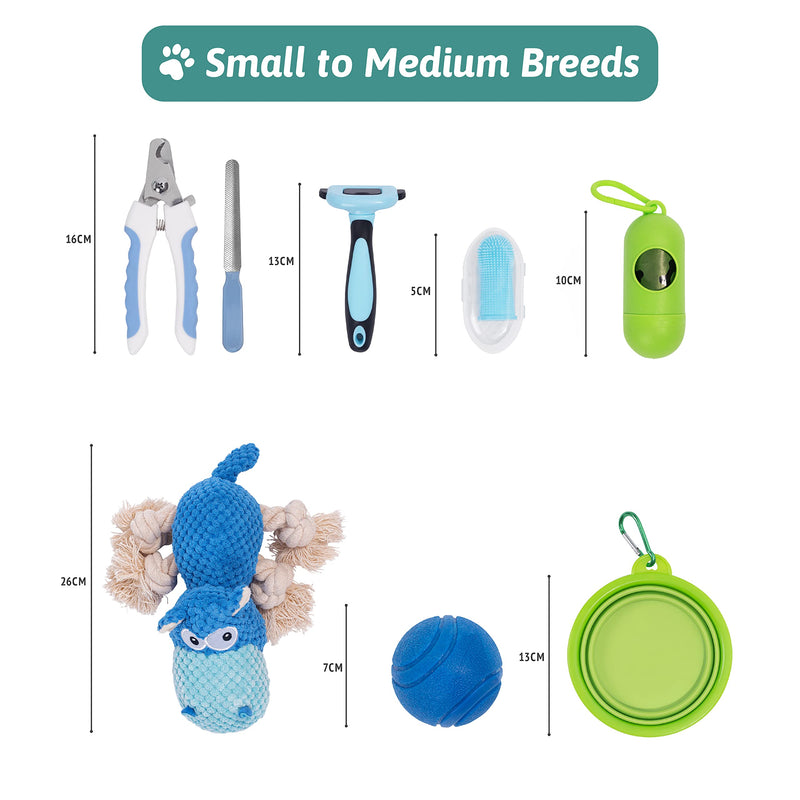 Pet Pack Dog Essentials Set - Puppy Starter Kit for New Owners, Fun Puppy Toys from 8 Weeks Small Dog | Ideal Puppy Essentials and Puppy Grooming Kit | Non-Aggressive chewers - Gift Guide