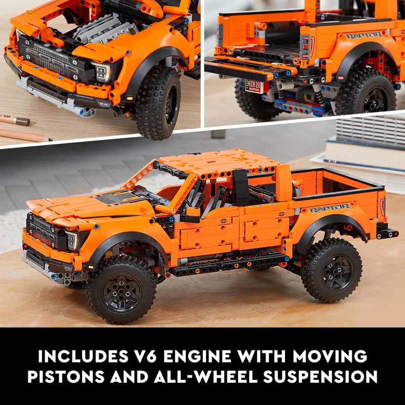 LEGO 42126 Technic Ford F-150 Raptor Pickup Truck Advanced Set for Adults, Collectible Car Model Building Kit with Authentic Details, Gift Idea for Men, Women, Him or Her, 18 year +