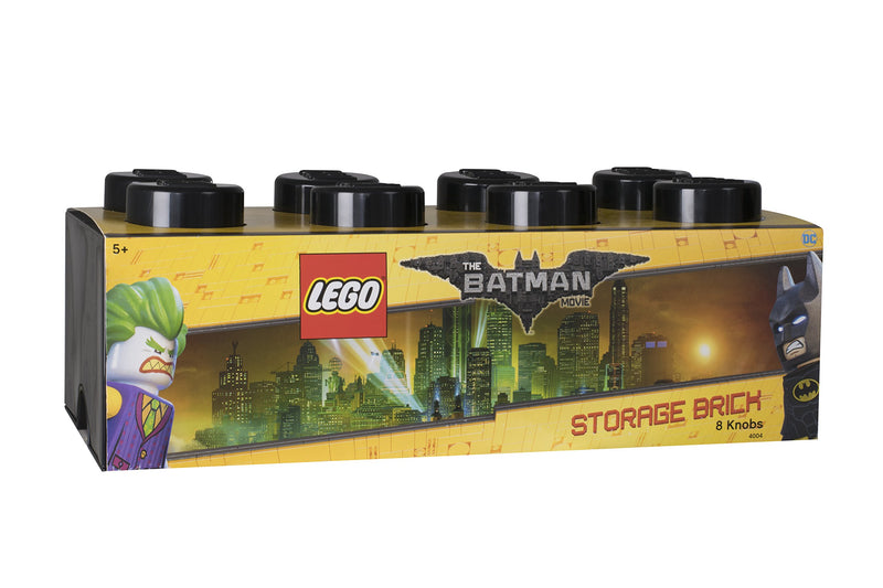 LEGO Batman Storage Brick 8 Knobs, Stackable Storage Box, 12 l, Black