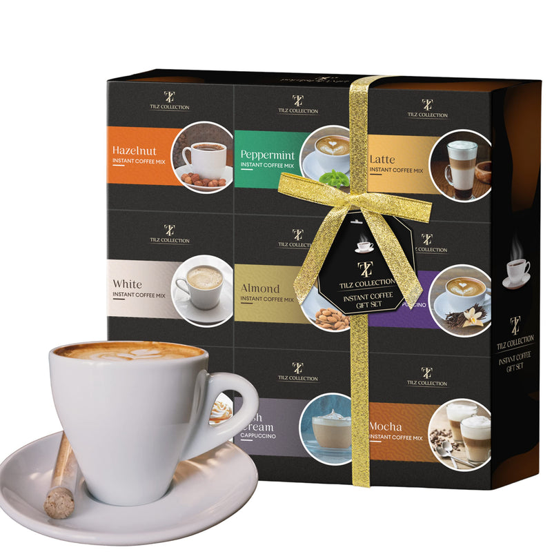 Coffee Gift Set - 9 Instant Coffee Selection Gift Set | Christmas Coffee Gifts For Women & Men |Coffee Selection Of Hazelnut, Caramel, French Vanilla, Irish, Latte, Coffee Gifts For Women (Instant) - Gift Guide