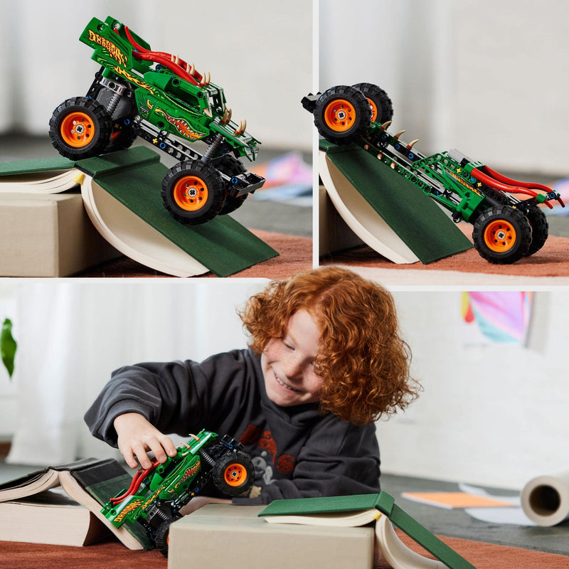LEGO Technic Monster Jam Dragon Monster Truck Toy for 7 Plus Year Old Boys and Girls, 2in1 Racing Pull Back Car Toys for Off Road Stunts & Imaginative Play, Kids' Birthday Gift Idea 42149