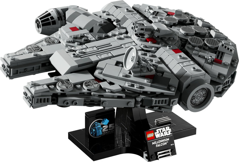 LEGO Star Wars Millenium Falcon 25th Anniversary Set for Adults, Collectible A New Hope Starship Vehicle Model Kit, Home or Office Décor, Birthday Gifts for Men, Women and Fans 75375