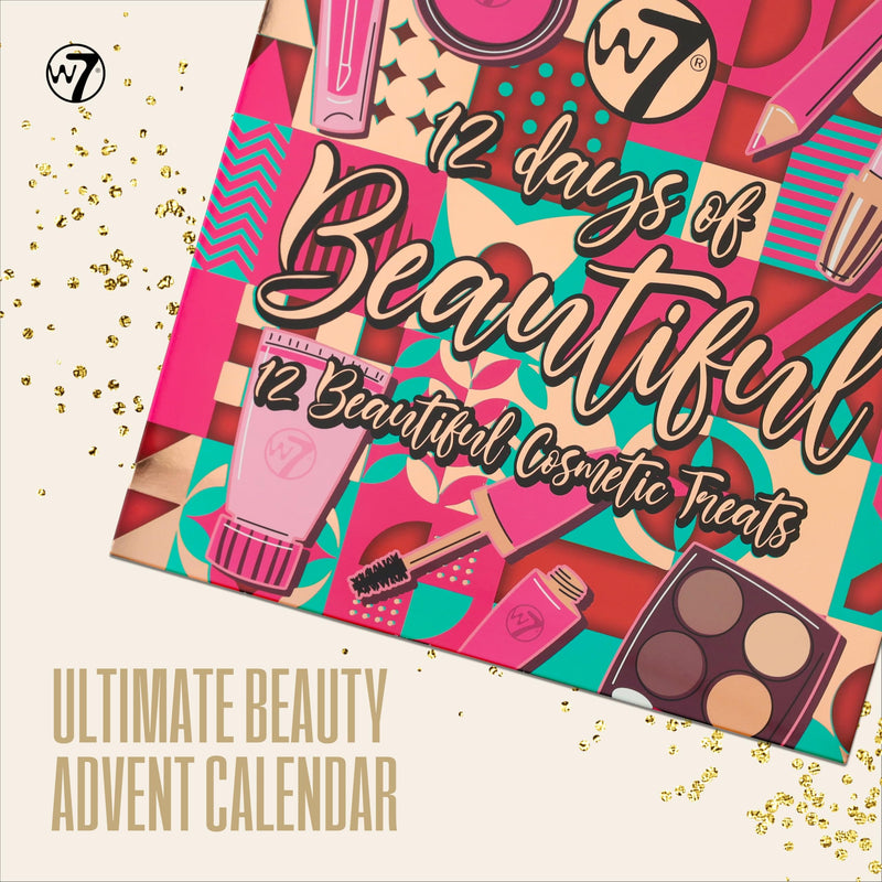 W7 12 Days of Beautiful Advent Calendar 2024-12 Individually Boxed Makeup & Cosmetic Surprises - Cruelty Free, Perfect Christmas Stocking Filler - Gift Guide