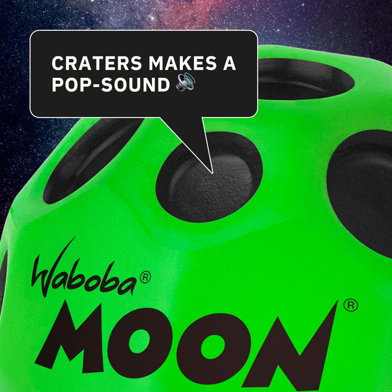 Waboba Moon Ball-Bounces Out of This World-Original Patented Design-Craters Make Pop Sounds When It Hits The Ground-Easy to Grip, Colour-Yellow, 70 x 67 x 70 mm