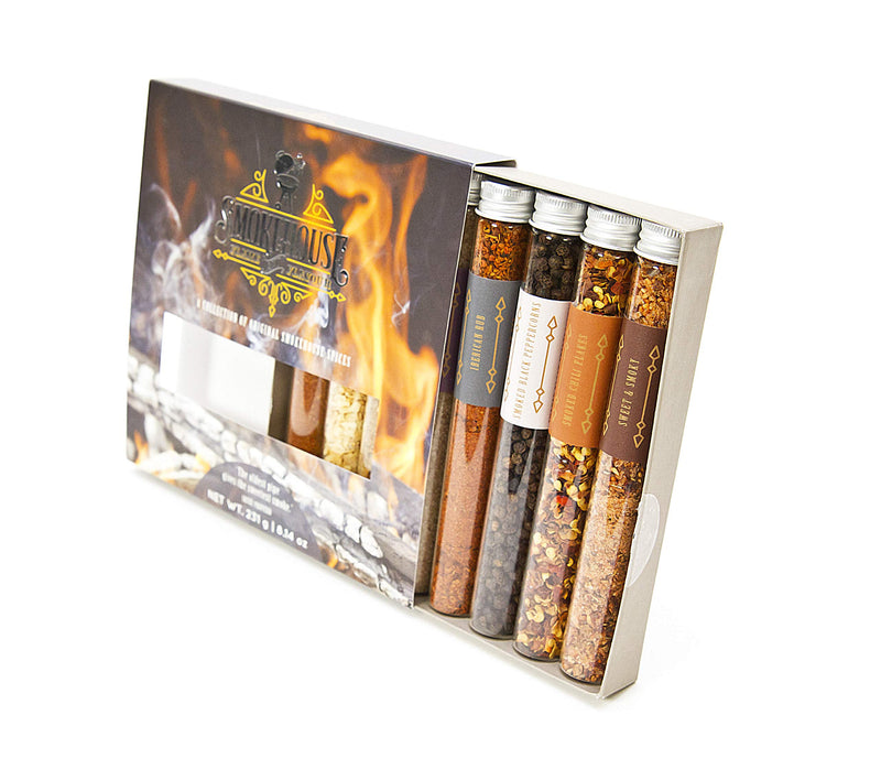 Eat.Art Barbecue Smokehouse Flame and Flavour BBQ Rub Set - 8 Unique Smoked Spice Selection Box - Unusual Fathers Day Cooking Gifts - For Gourmet Foodies Smokey Sunday Roast Spices