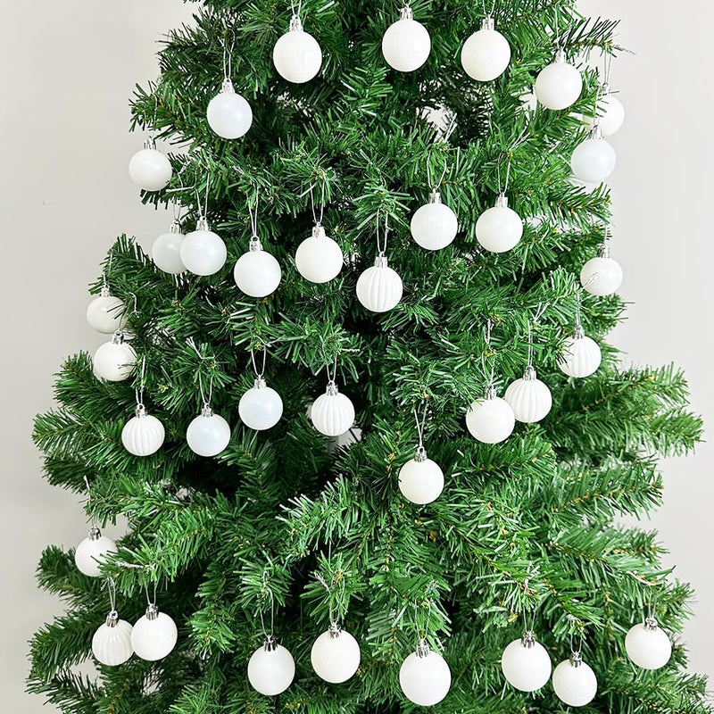 36PCS 4CM Christmas Balls Christmas Tree Decoration Baubles Ornaments Shatterproof Balls for Xmas Hanging Festive Holiday Home Decor, White - Gift Guide