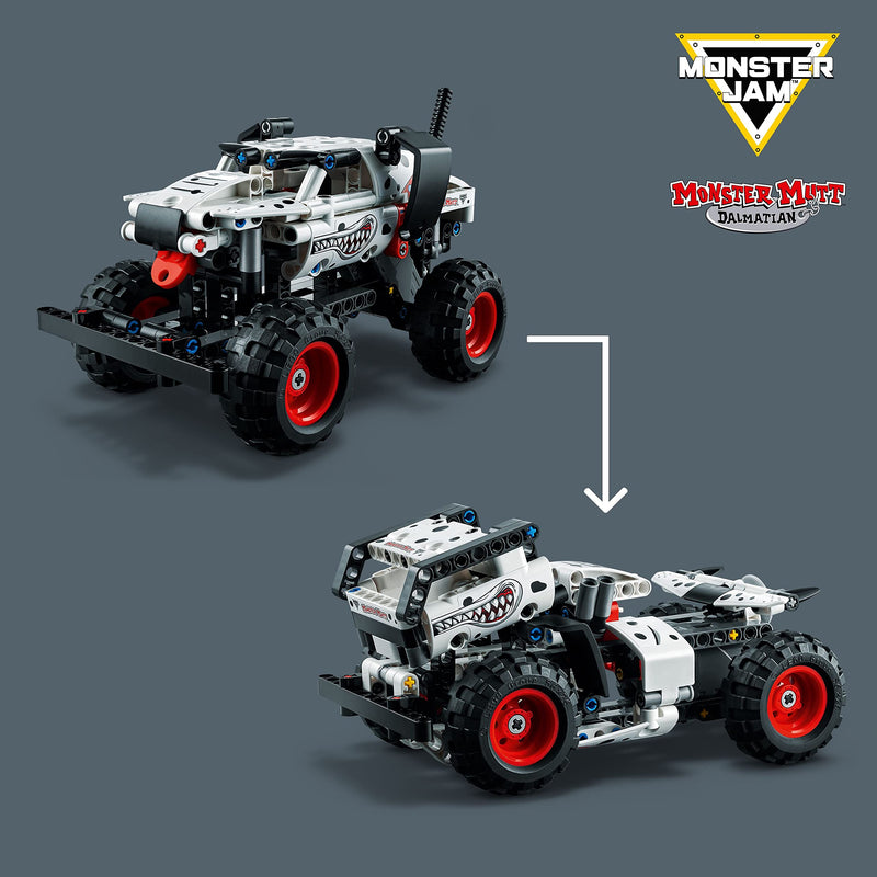 LEGO Technic Monster Jam Monster Mutt Dalmatian 42150, Truck Toy for Kids, Boys and Girls Ages 7 Plus, 2in1 Pull Back Racing Toys, Birthday Gift Idea, Multicolor