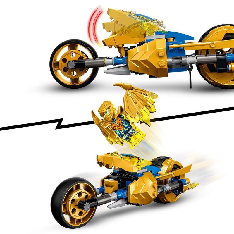 LEGO NINJAGO Jay’s Golden Dragon Motorbike 71768 Building Kit; Playset Featuring a Ninja Bike Toy and NINJAGO Golden Dragon Jay; Birthday Gift for Kids Aged 7+ (137 Pieces)