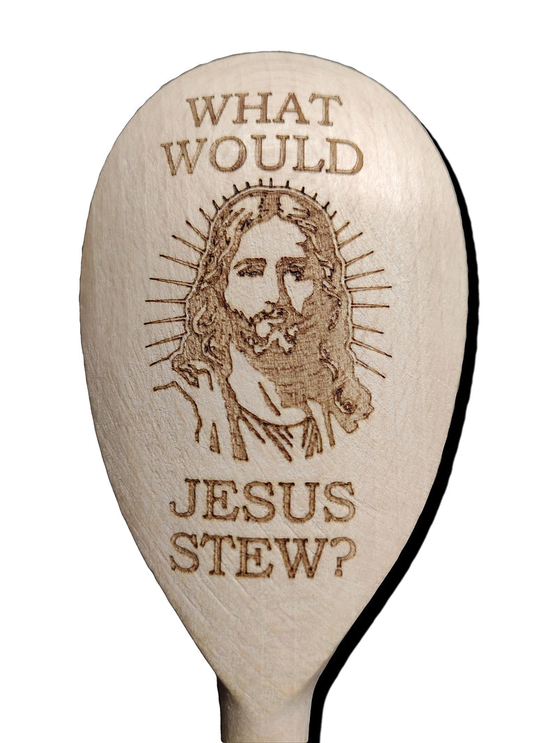 What Would Jesus Do Stew Wooden Baking Spoon Novelty Cooking Gift Christian God Religous Present