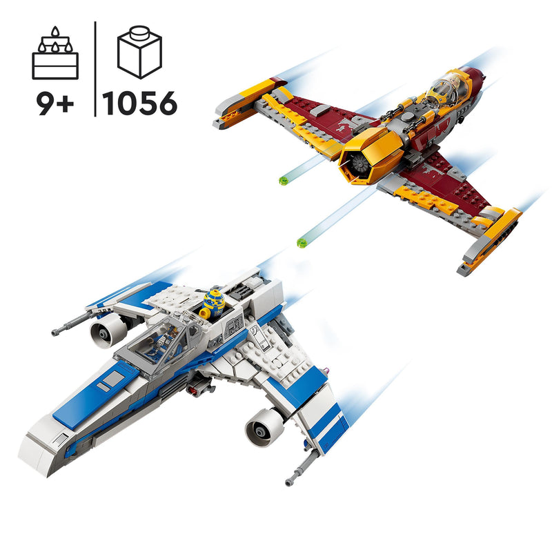 LEGO Star Wars New Republic E-Wing vs. Shin Hati’s Starfighter, Ahsoka Series Set with 2 Toy Vehicles, Droid Figure, 4 Minifigures and 2 Lightsabers 75364