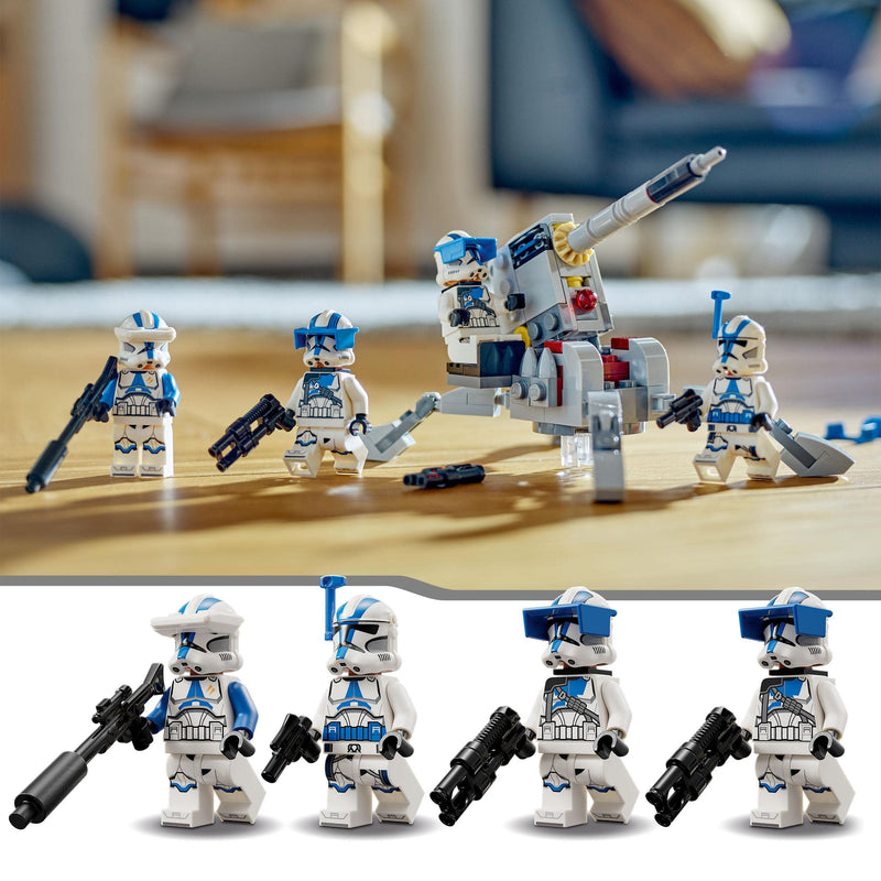 LEGO Star Wars 501st Clone Troopers Battle Pack Set, Buildable Toy with AV-7 Anti Vehicle Cannon and Spring Loaded Shooter plus 4 Characters 75345