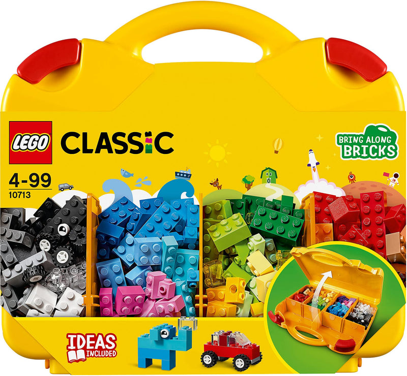 LEGO 10713 Classic Creative Suitcase, Toy Storage Case with Fun Colourful Building Bricks, Gifts for 4 plus Year old Kids, Boys & Girls