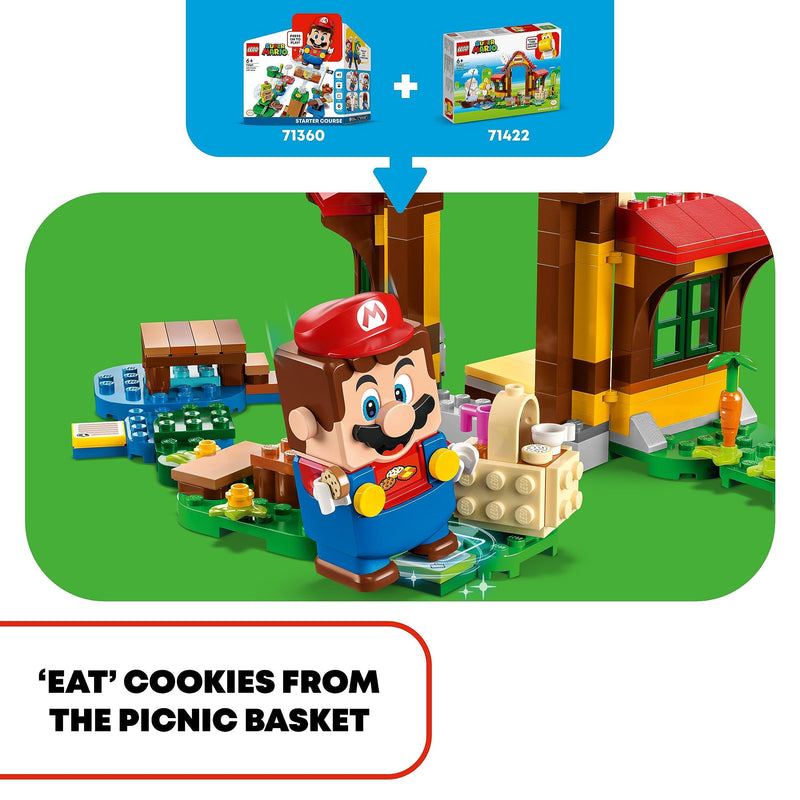 LEGO Super Mario Picnic at Mario's House Expansion Set, Buildable Toy with Yellow Yoshi Figure, Gift Idea for Kids, Boys, Girls Aged 6 Plus, Combine with Starter Course 71422