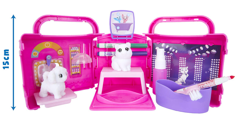 CRAYOLA Washimals Pets Beauty Salon Playset, Colour and Wash Includes Washable Pens and Dog and Cat Figures For Ages 3+