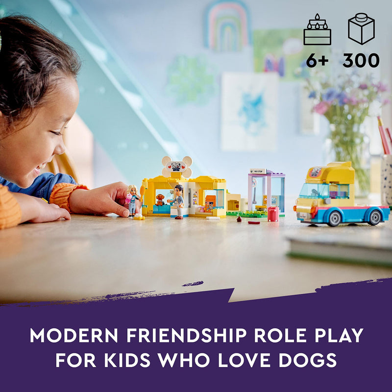 LEGO 41741 Friends Dog Rescue Van, Pet Puppy Playset, Animal Toy for Kids, Girls and Boys 6 Plus Years Old, Birthday Gift Idea, 2023 Series Characters