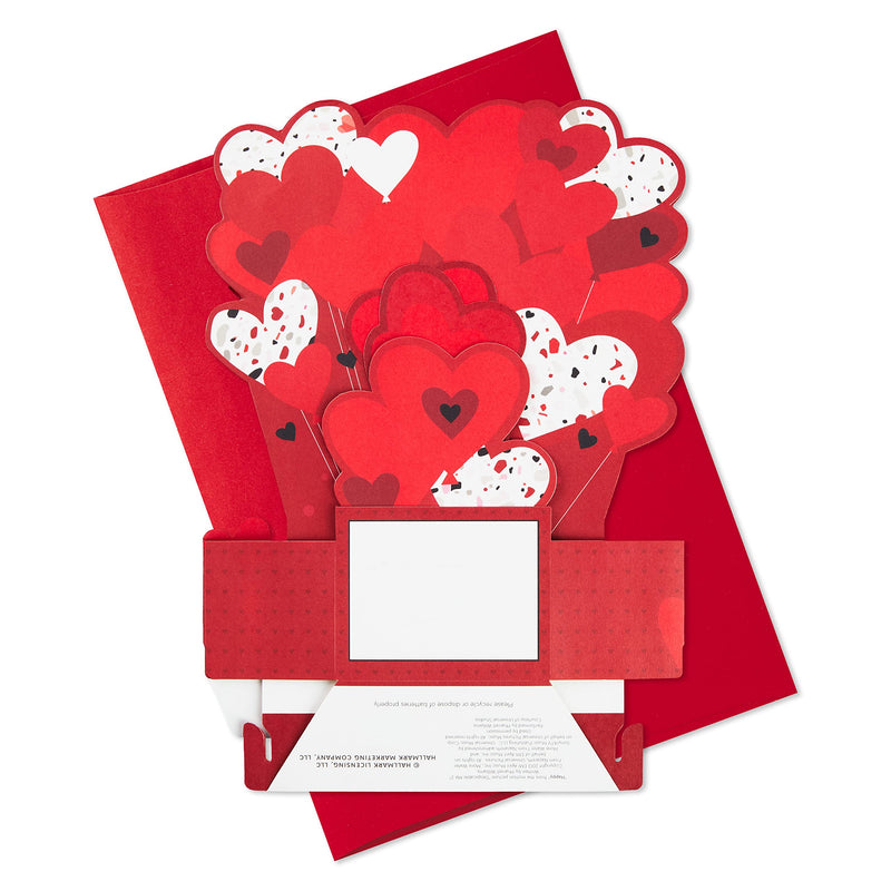 Hallmark Valentines Card, 3D & Pop Up Heart Balloons Design, Musical, Light Up, Valentines Day, Red