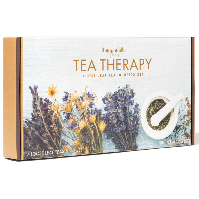 Thoughtfully, Tea Therapy Tea Infusion Gift Set, Includes 7 Uniquely Flavoured Loose Leaf Teas and Tea Infuser, Pack of 7 - Gift Guide