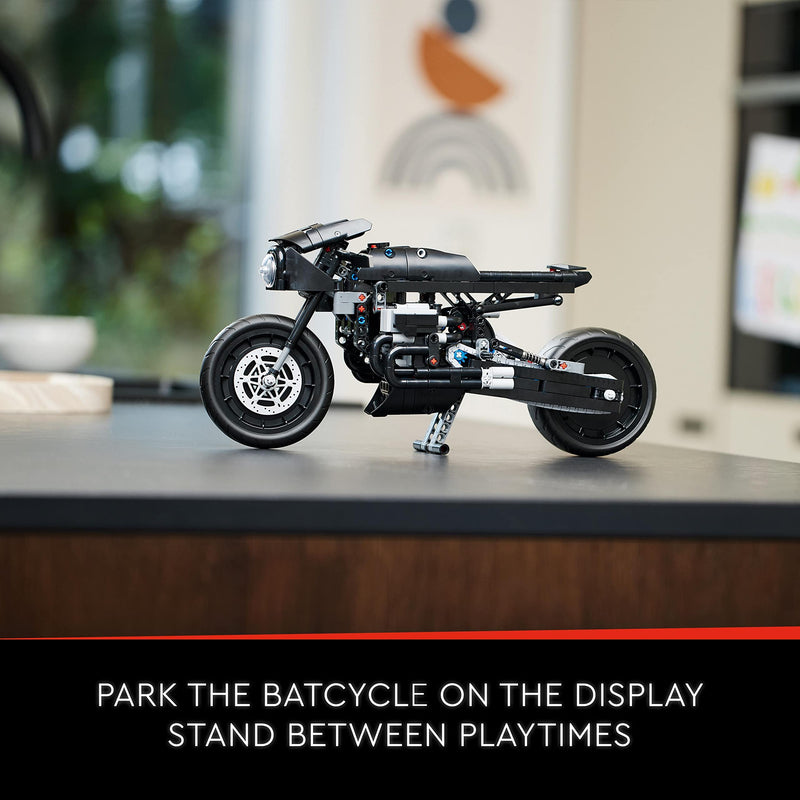 LEGO Technic THE BATMAN – BATCYCLE Set, Collectible Toy Motorbike, Scale Model Building Kit of the Iconic Super Hero Bike from 2022 Movie 42155