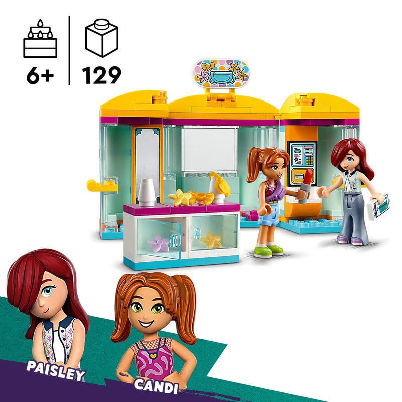 LEGO Friends Tiny Accessories Shop, Building Toy for 6 Plus Year Old Girls, Boys & Kids, Mini-Dolls Playset with Characters Paisley and Candi, Small Birthday Gift Idea 42608