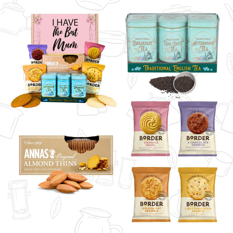 Tea Gift Set Hamper For Mum | Luxury Mummy Gifts For Women Including Afternoon, Breakfast & Earl Grey Tea With Border Biscuits & Almond Thins | Ideal Mum Gift - Gift Guide