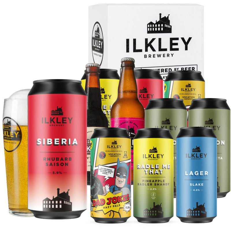 Ilkley Brewery Craft Beer Gift Hamper with Glass - Special Ales Case (11x Bottles/Cans) - Beer Gifts for Men & Women Who Love Local Stout, Pale Ale IPA Beer & Bitter - Gift Guide