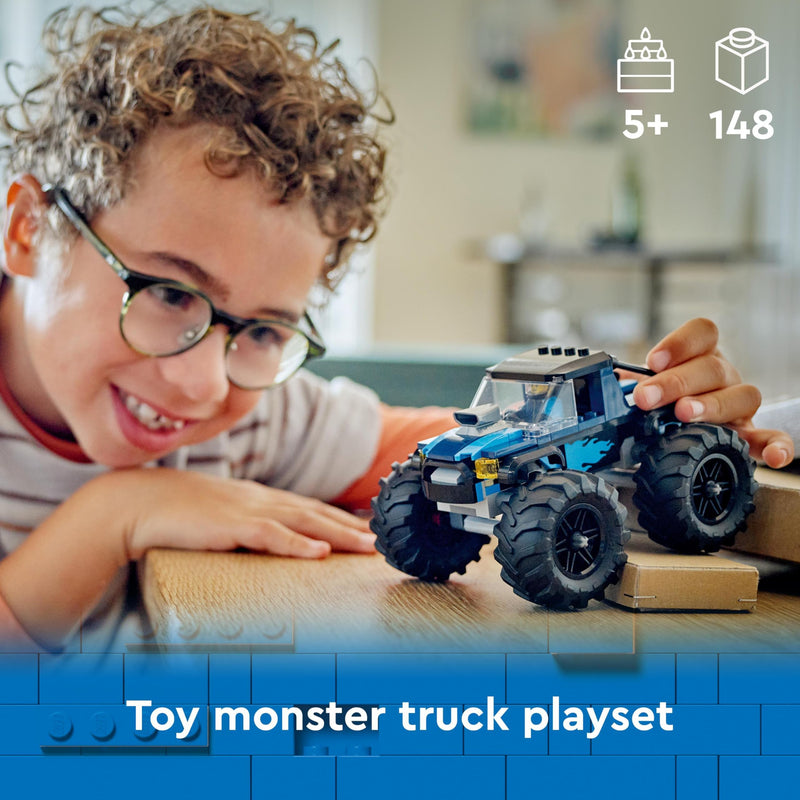 LEGO City Blue Monster Truck Toy for 5 Plus Year Old Boys & Girls, Vehicle Set with a Driver Minifigure, Creative Race Car Toys for Kids, Birthday Gift Idea 60402