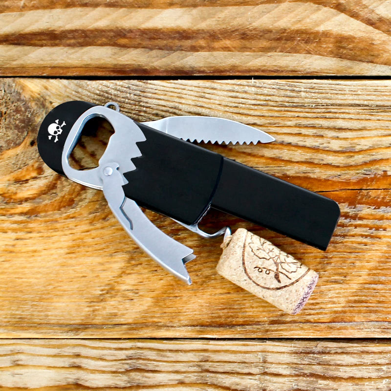 Suck UK | Pirate Bottle Opener | Corkscrew Bottle Opener & Wine Foil Cutter | Quirky Home Accessories | Cool Bottle Opener Gifts for Him | Novelty Gifts for Men | Funny Beer Gift & Beer Gifts for Men