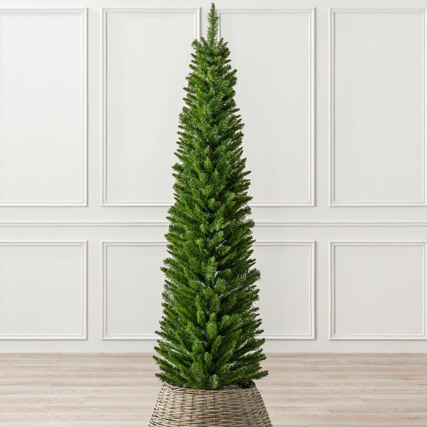 CHRISTOW Pencil Christmas Tree 6ft, Artificial Slim Narrow Green Spruce, Luxury Indoor Home Xmas Decoration, Natural Looking PE & PVC Needles, Easy Assembly with Stand (tree skirt not included) - Gift Guide