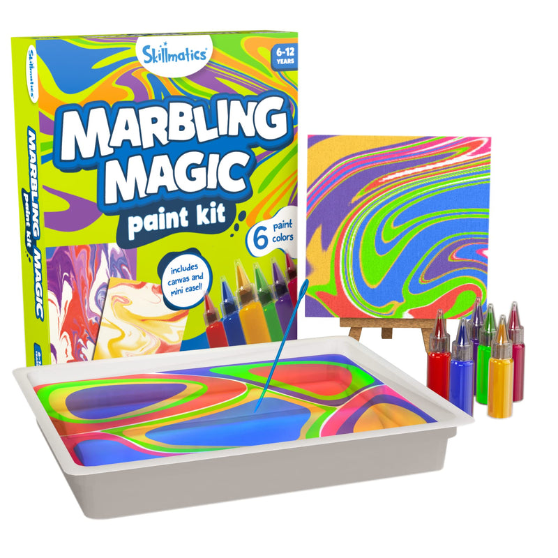 Skillmatics Marbling Magic Paint Kit for Kids, Art & Craft Activity for Girls & Boys, Water Marbling Kit, Craft Kits & Supplies, DIY Creative Activity, Gifts for Ages 6, 7, 8, 9, 10, 11, 12 - Gift Guide