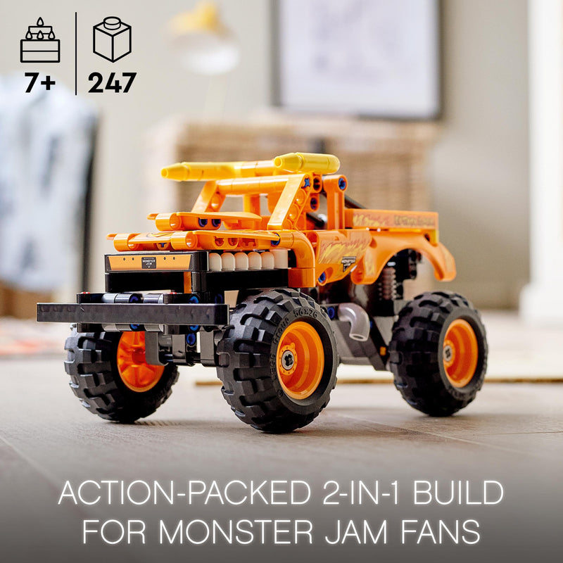 LEGO Technic Monster Jam El Toro Loco 42135 Model Building Kit; A 2-in-1 Pull-Back Toy for Kids Who Love Monster Trucks; Makes A Great Birthday Gift for Monster Truck Fans; For Ages 7+ (247 Pieces)