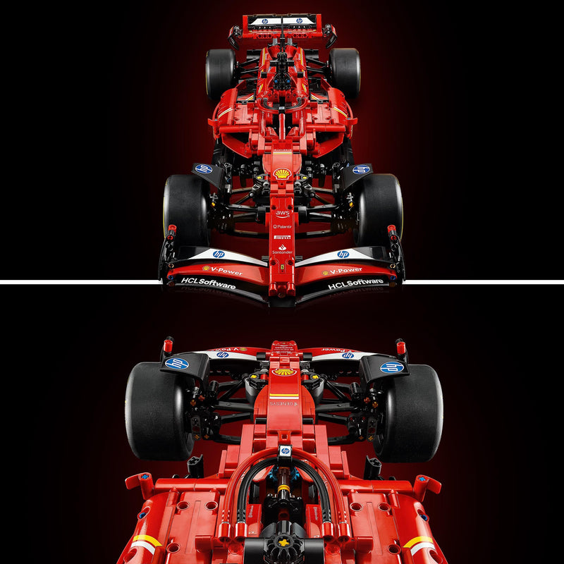 LEGO Technic Ferrari SF-24 F1 Car Model - Collectible Formula 1 Set with 1:8 Scale V6 Engine, Gear Box, Steering & DRS - Gift Idea for Adult & Teenage Racing Fans 42207