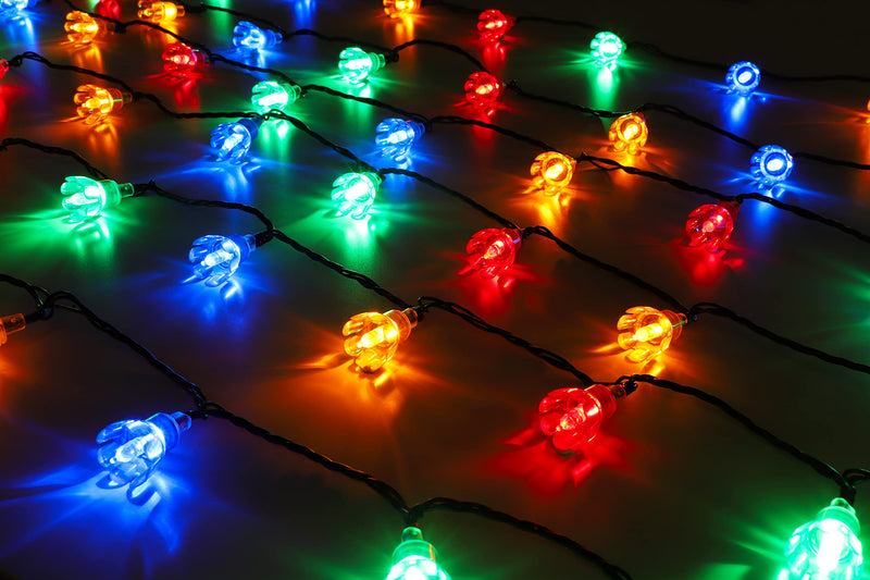 Christmas Concepts® 100 10m/33ft Retro Multi Coloured LED Petal Lights with 8 Function Controller – Indoor/Outdoor – Energy Efficient A++ - Christmas Lights - Gift Guide