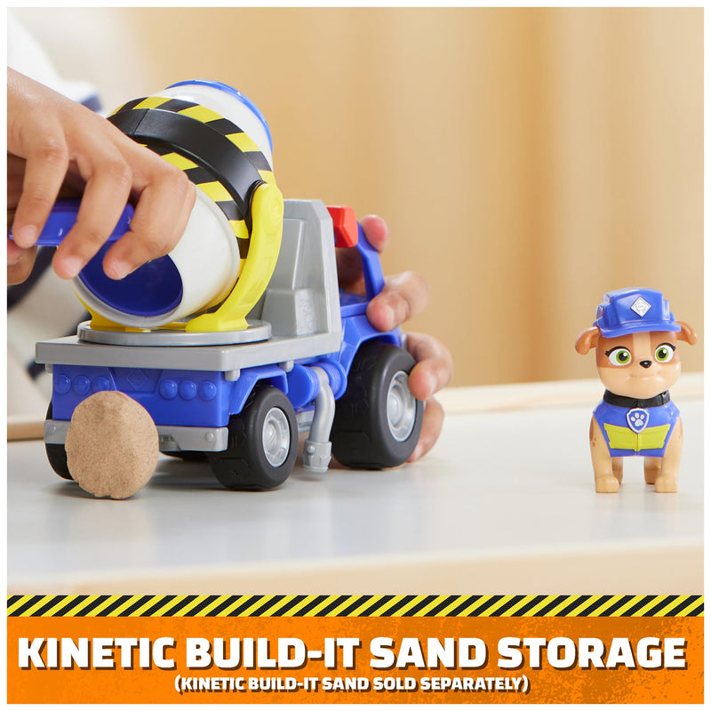 Rubble & Crew, Mix’s Cement Mixer Toy Truck with Action Figure and Movable Construction Toys, Kids’ Toys for Ages 3 and Up