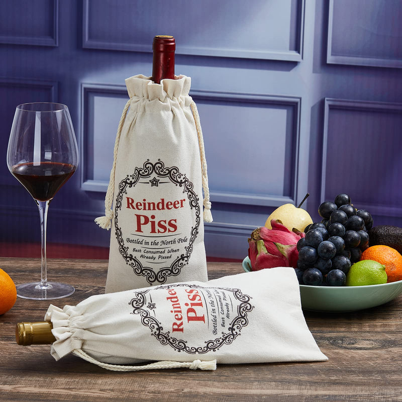 RF&CM Reindeer P!ss Christmas Funny Novelty Wine Bottle Bag Bags Humour Secret Santa - Gift Guide