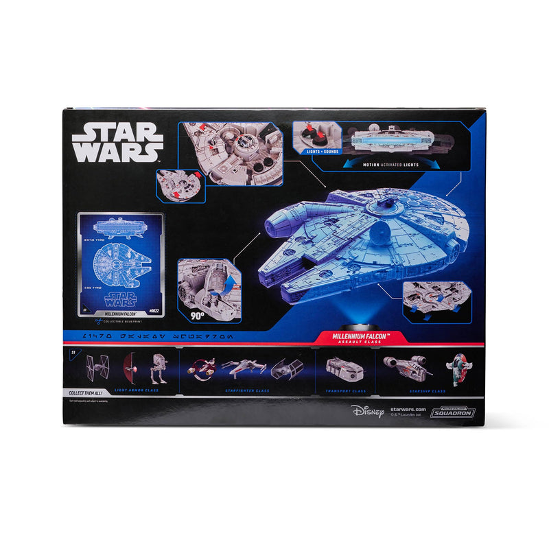 Star Wars Micro Galaxy Squadron Millennium Falcon - 9-Inch Assault Class Vehicle with Four 1-Inch Micro Figure Accessories