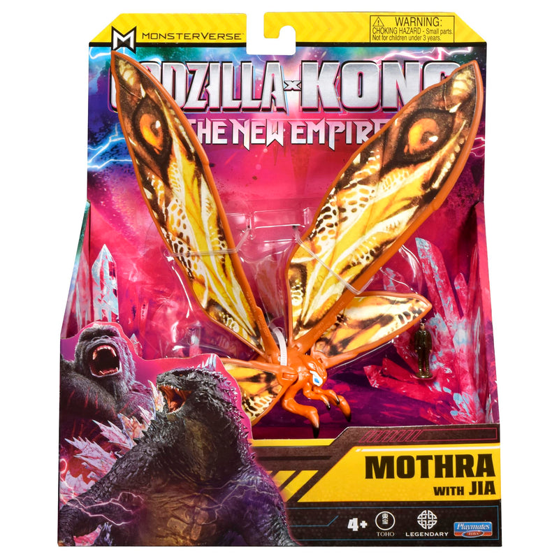 MonsterVerse Godzilla x Kong: The New Empire, 6-Inch Mothra Action Figure Toy, Iconic Collectable Movie Character, Includes 1-Inch Mini Jia, Suitable for Ages 4 Years+