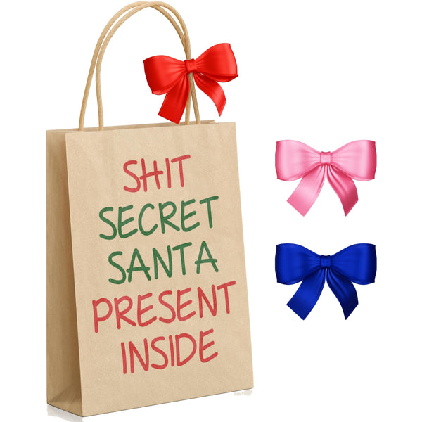 Christmas Gift Bag With Handle Sh*t Secret Santa Present Inside Funny Rude Gift For Him For Her Stocking Filler Medium Kraft Bag - Gift Guide